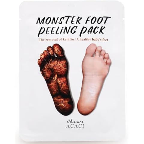 Chamos Acaci Monster Foot Peeling Pack - 2 EA, AHA Power Peel for Silky Smooth Feet, Single-Use, Stress-Free Foot Mask, Banishes Odors & Keratin - Luxuriate in Our Innovative Korean Skincare Blend Cover