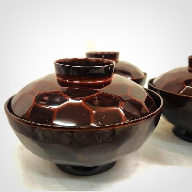 越前漆器 御吸物椀3客セット 天然木製 漆 共箱 御雑煮椀 飛花吸物椀