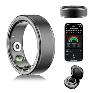 Smart Ring for Women Men – Fitness Tracker with Heart Rate/Blood Oxygen/Stress Monitor/Steps/Sleep Tracking, No App Subscription, 5ATM Waterproof Health Rings