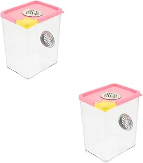 POPETPOP Caixa De Alimentação Transparente 2 Peças Recinto De Caracol Plástico Vidro Répteis Habitat De Répteis Lagarto Gaiola Saltadora Habitat De Aranha Acrílico Recinto De