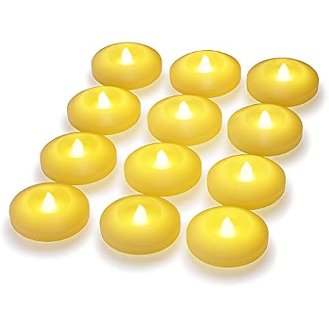KITOSUN Floating Candles Flameless Flickering LED Lights Candles Battery Operated Waterproof Warm White Tea Lights for Home Outdoor Wedding Centerpieces Party Dinner Table Hot Tub Decor 3 Inches Cover