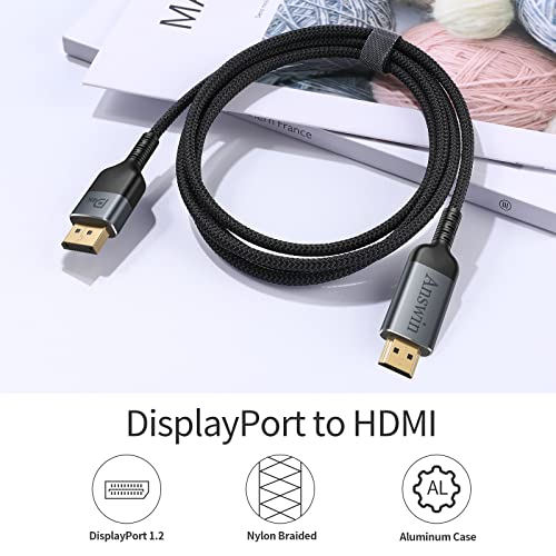 Answin Hdmi To Displayport Cable, 4K 6Ft Hdmi To Displayport Cord Hdmi In To Dp Cable Out For Xbox One/360/Ps4/Ps5/Mac Mini, Pc To Monitor #TOP6