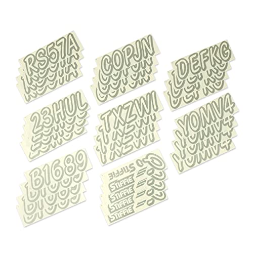 Image of STIFFIE Whipline Solid Transparent Clear /Metallic Silver 3 inch Alpha-Numeric Registration Identification Numbers Stickers Decals for Boats & Personal Watercraft