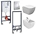Produktbild vanvilla Wand Hänge WC Toilette spülrandlos SoftClose-Deckel Hänge-Bidet Tara mit Grohe Vorwandelement SET