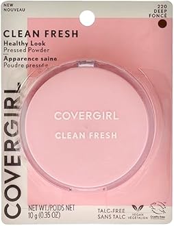 COVERGIRL Clean Fresh Pressed Powder, Deep, 0.35 Ounce, 220 Deep (99350052598)
