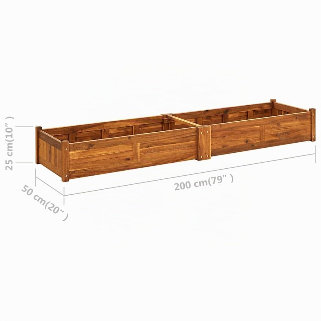 vidaXL Arriate de Madera de Acacia 200x50x25 cm