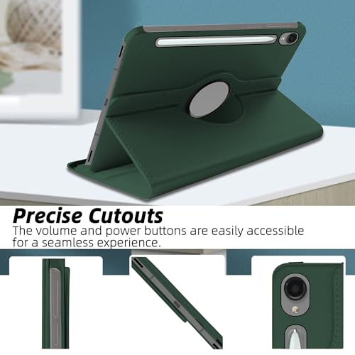 Image of TGK 360 Rotatable Flip Cover for Samsung Galaxy Tab S11 Case 11 inch 2025, Galaxy Tab S10 Lite / S10 FE / S9 FE 10.9 inch / S9 11 Inch 2023 (Dark Green)
