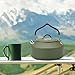 Aymzbd Camping Kettle Water Kettle Multifunctional Compact Water Pot Coffee Tea Pot for Hiking Boiling Water Fishing Outdoor Sports, Green