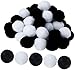 30pcs Pompoms Pom Pom Balls Craft Pom Poms for Craft DIY Material Wedding Party Decorations - Black and White