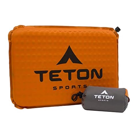 TETON Sports Camping Seat Cushion; Stadium Seat; Office Chair; Car Pad; Inflatable , Orange, 17 x 12 x 1.5-Inch Cover