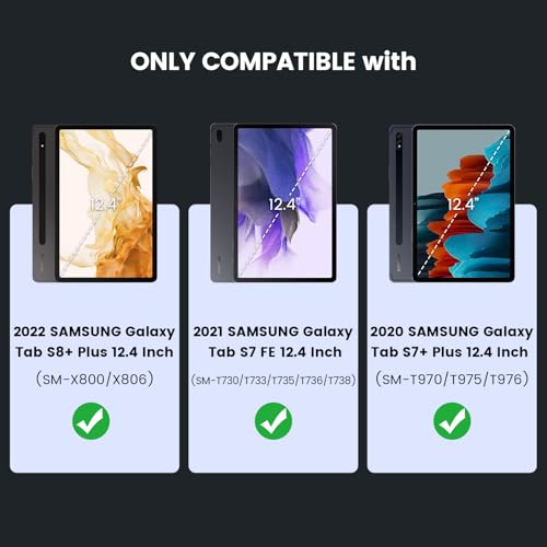Image of Nillkin for Samsung Galaxy S7 FE / S7+ Plus / S8+ Plus 12.4 Inch Keyboard Case,7 Backlight Colors, Magic Trackpad,S Pen Holder,Slide Camera Cover Compatible with Galaxy S8 Plus Tablet Case with Keyboard