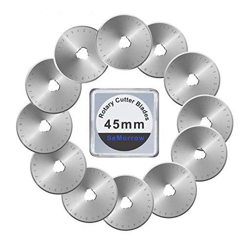 Rotary Cutter Blades 45mm Replacement for OLFA,Fiskars Quilting Rotary Blades 12 Pack