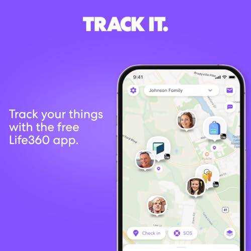 Image of Life360 Tile - Bluetooth Tracker, Keys Finder and Item Locator for Keys, Bags and More. Phone Finder. Both iOS and Android Compatible. 1-Pack (Midnight)