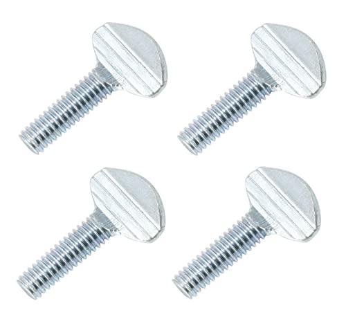 TERF® M4 X 12mm Thumb Screw Wing Bolt M4 (4mm) X 12mm Steel Spade Head No Shoulder Thumb Screw Bolts - Pack of 4