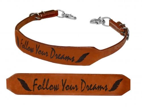 Showman Follow Your Dreams & Feather Leather Wither Strap! NEW HORSE TACK!