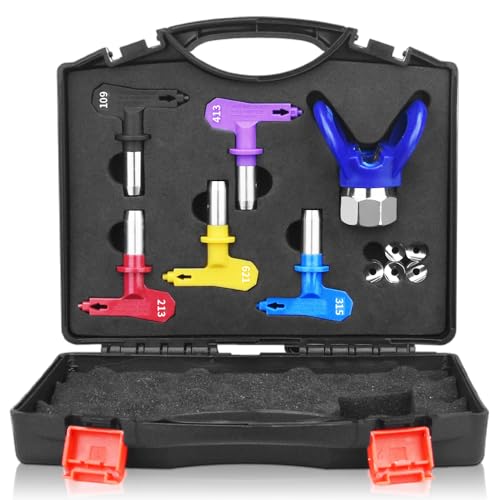 6Pcs Airless Paint Sprayer Tips,Spray Tips,Tip Guard and Storage Box