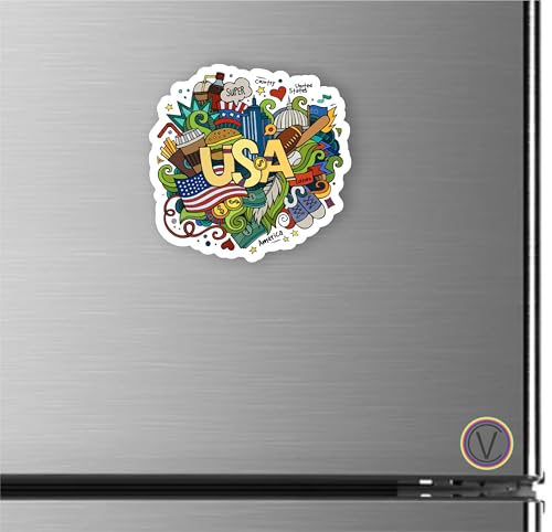 Image of USA Acrylic Fridge Magnet - UV Textured Printed, Stylish Multicolor Magnet for Fridge, Wardrobe & Metal Surfaces, Pack of 1 (USA)