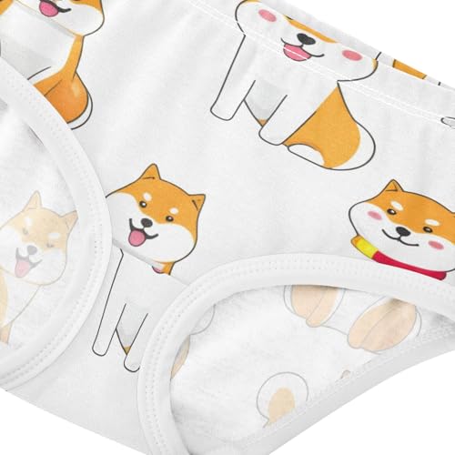 Animals Toddler Underwear Custom 2t Cotton Girl Panties Cute Cute Cartoon Shiba Inu Dogs White Undies Kids Briefs4