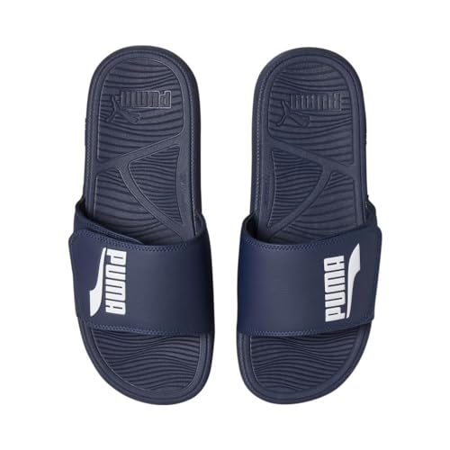 PUMA PUMA Men's COOL CAT 2.0 ALTERNATIVE CLOSURE FS Slide Sandals, PUMA Navy-Puma White, 7
