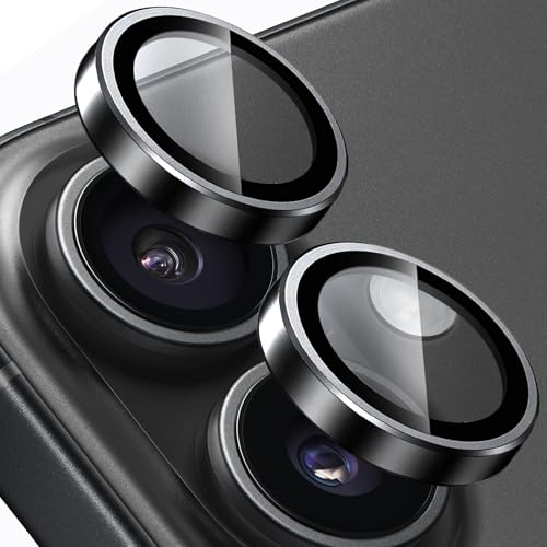 Compatible with iphone 17 Camera Lens Protector [1 Set ], Individual Lens Protectors, Scratch-Resistant Ultra-Thin Tempered Glass with Aluminum Edging, for Apple iphone17 Phone 6.3 inch (Black)