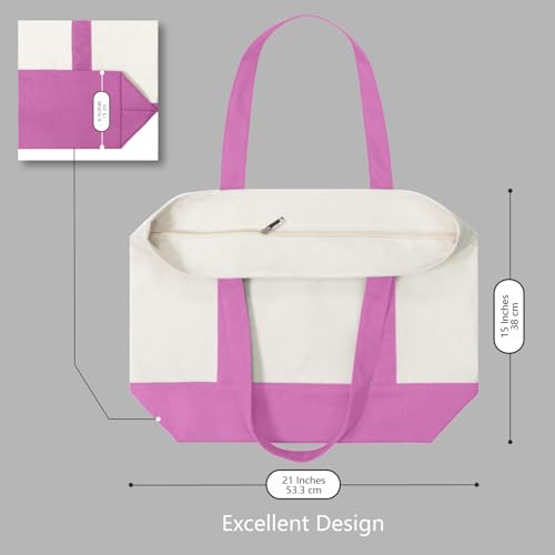 image for TOPDesign 6-Pack Canvas Tote Bags with an External Pocket, Reusable Gr