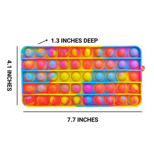 Pop Fidget Pencil Pouch For Girls And Boys, Kids By Fenrici, Fidget Pencil Case Organizer With Zipper, Help Kids Focus At School, Turquoise Tie Dye, Blue, Pastel #TOP2