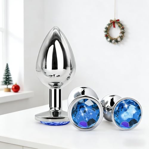 Générique 3 (Bleue) Plug AnaleTailles De Diamant Solide pour Un Ensemble D'Entraînement Facile pour des Festivals Spéciaux Rj2p
