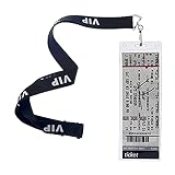 Bulk 25 Pack - Ticket Stub Holder Display Sleeves with VIP Lanyards - 2 ⅛ X 5 ⅝ Inch TICKETMASTER Compatible - Clear Flexible Vinyl Plastic Holder Pouch for Concerts & Sports by Specialist ID