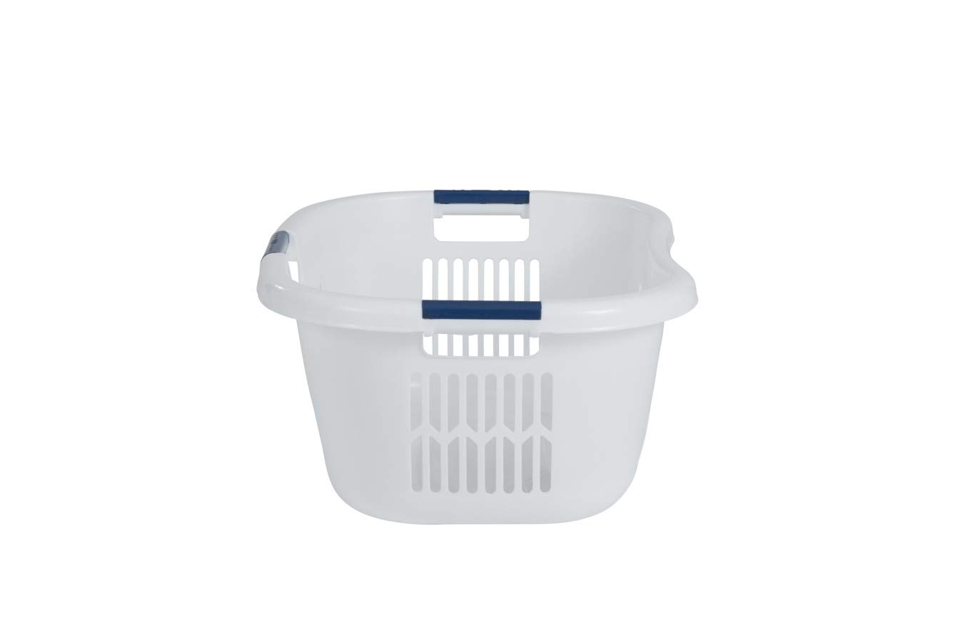 Rubbermaid Laundry Basket, XL HipHugger Basket, 2.1Bushel, White, Laundry, Storage, Bathroom