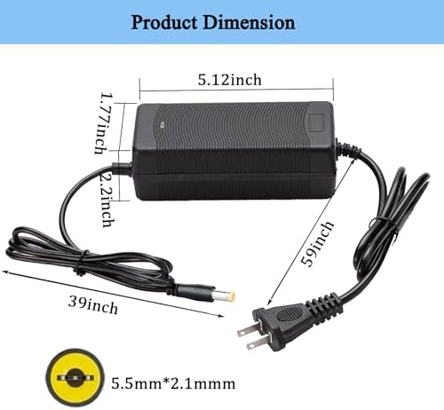 48V Ebike 배터리용 54.6V 2A 충전기, Lectric xp용 48V 배터리 충전기, DC2.1 잭 커넥터가 있는 Rad Power — 사진 6