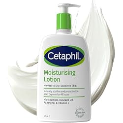 Cetaphil Face & Body Moisturiser, 473ml, Moisturising Lotion For Normal To Dry, Sensitive Skin, With Niacinamide & Vitamin E, Packaging May Vary
