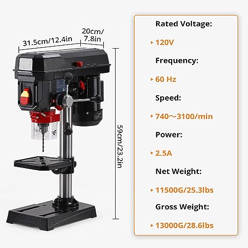 KYBOLT 8-Inch Benchtop Drill Press