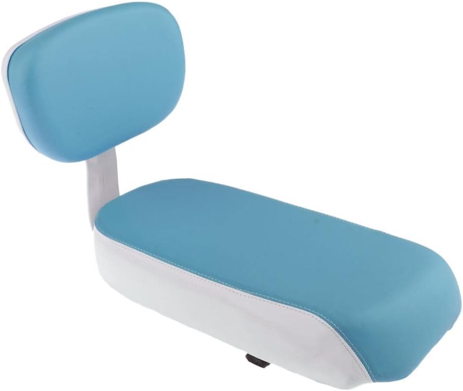 Universal Rear Seat Cushion with Back Rest for Kids & Adults | Soft, Comfortable Road Bike Saddle Pad | Cycling Carrier Seat - Blue White