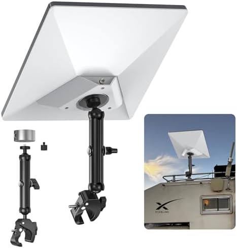 XLTTYWL 2025 Starlink Mini Pole Mount Kit, Aluminum Mini Starlink Tripod Adapter with 1/4"-20 & 3/8"-16 Thread and Adjustable Clamp Bracket for Star Link Mini Dishy RV, Camper, Roof Rack, Balcony