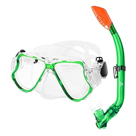 SKL Kids Snorkel Set Dry Top Snorkel Mask Snorkeling Gear Anti-Fog Anti-Leak Scuba Diving Mask and Snorkel Set for Children, Boys, Girls, Youth, Junior Aged 6-15