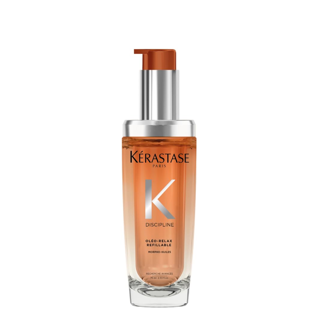 Kérastase Discipline Oleo Relax, Control-in-motion Haaröl bei widerspenstigem Haar, Feuchtigkeitsspendende, Frizz und Volumen kontrollierende Haarpflege mit Hitzeschutz, Nachfüllbarer Flakon, 75 ml