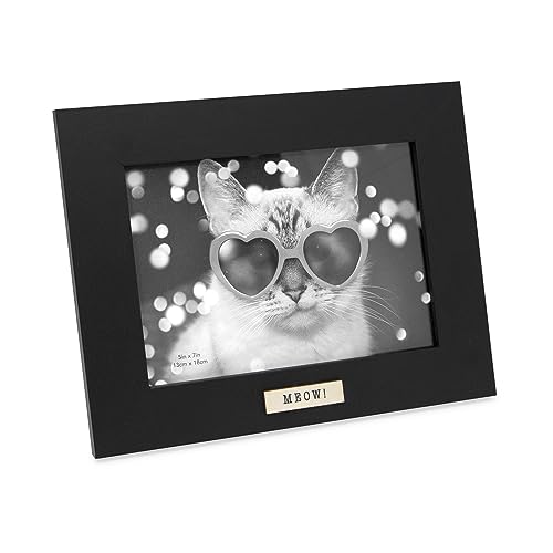 Cadre photo chat en bois noir 13x18 cm Isaac Jacobs pour table et mur - 2