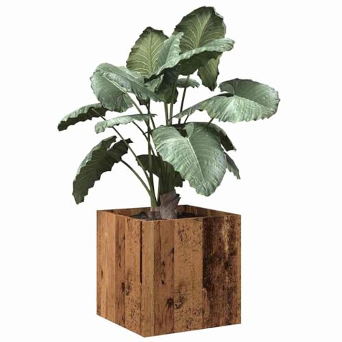 Gecheer Jardinera de Madera contrachapada Madera Vieja 40x40x40 cm Jardinera Exterior para Jardín Balcón o Patio