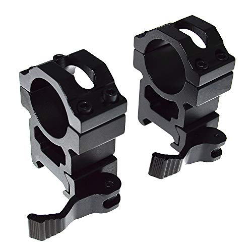 FIRECLUB 2pcs Quick Release Scope Rings Mounts Picatinny 1 Inch 25.4mm Diameter 20mm Weaver Cover