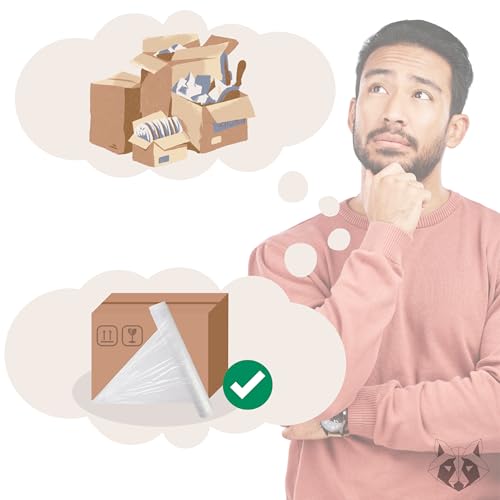 Stretchfolie Transparent (50cm breit) (23my) (2,7kg) - Handstretchfolie (500 mm) - Palettenfolie - Wickelfolie - Strechfolienrolle - Verpackungsfolie auf Rolle - Folie für Möbel und Umzug (1 Rolle)