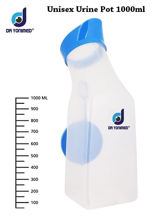 Dr Yonimed Unisex Urine Pot 1000 ml Multipurpose Polypropylene Autoclavable Urinal For Men & Women (Pack of 1) Urine Pot With Cap Urine Collector for Male, Female & Bedridden Patient Adults 1