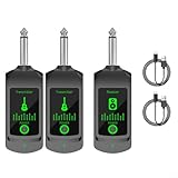 URPIZY Kabelloses Gitarren-Set Mit 50M Reichweite, Kristallklarer Hi-Fi-Sound Für E-Gitarren Und Bässe In Schwarzem ABS-Gehäuse(One and Two)