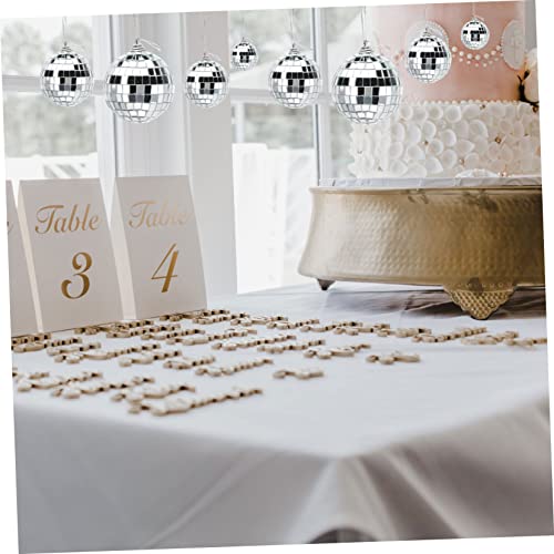 Unomor - 36 piezas de bolas espejadas colgantes plateadas para decoración de fiestas, árbol de Navidad, bodas y eventos de baile miniatura 6