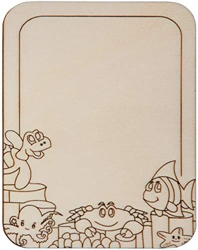 Hofmeister Holzwaren wooden cutouts (Small board with sea animals), Board With Sea Creatures, 9,9 x 8 x 0,3 cm