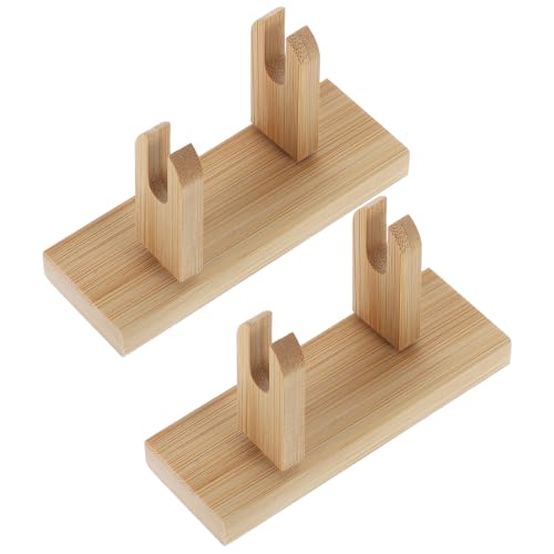 SHINEOFI Support D'éventail en Bambou 2pcs, Présentoir Portable et Facile à Assembler, pour Éventails Pliables et Décorations de Maison Style Chinois