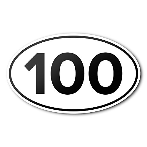 100 Mile Ultra Anti-UV Vinyl Oval Car Bumper Sticker -
