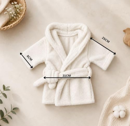 Image of BabyMoon Spa New Born Baby Photography Shoot Props Costume for 3-6 Months in White
