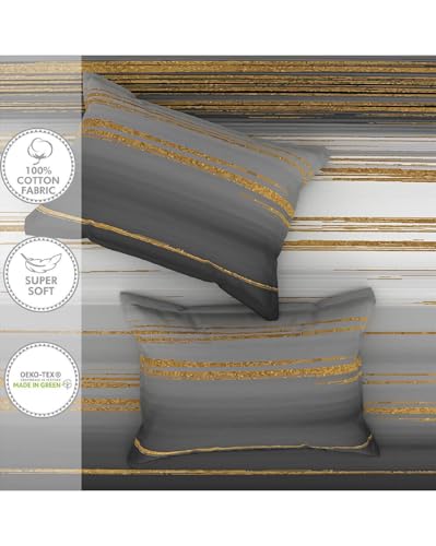 Image of Portico New York Super King Size Flat Bedsheet with 2 Pillow Covers Facets (Multicolor 1)