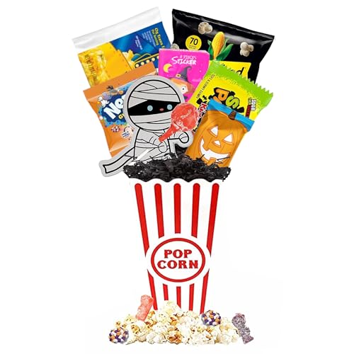 Halloween Popcorn Gift Bucket – Ghost Sucker Holder with Candy