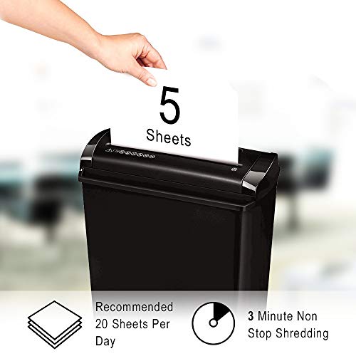 Fellowes Powershred P-25S, 5 arkuszy, cięcie w paski, 7 mm, niszczarka papieru do domu, Powershred P-25S, niszczarka z koszem 11 l, niszczarka dokumentów do standardowej ochrony danych, okazjonalne